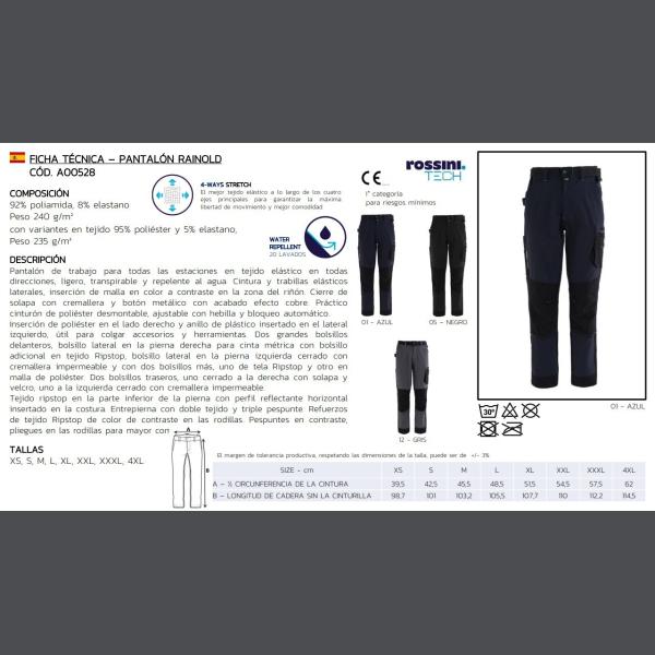 PANTALÓN TREKKING ROSSINI TECH BLUE - Imagen 2