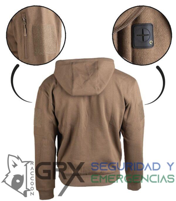 Sudadera Tactica con capucha Miltec Dark Coyote - Imagen 2