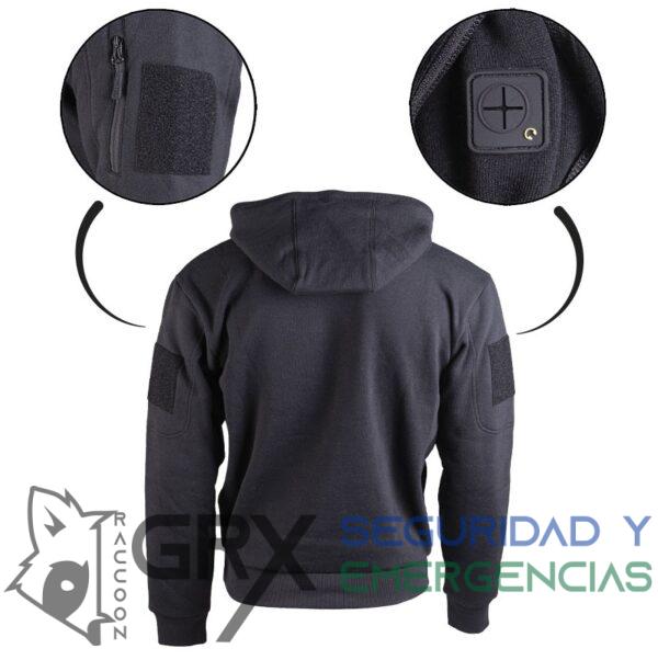 Sudadera Tactica con capucha Miltec Negra - Imagen 3