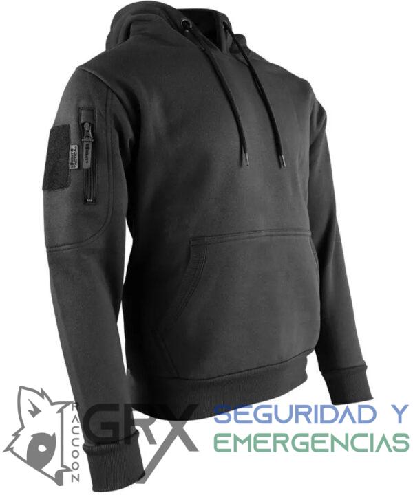 Sudadera Tactica con capucha Miltec Negra - Imagen 2